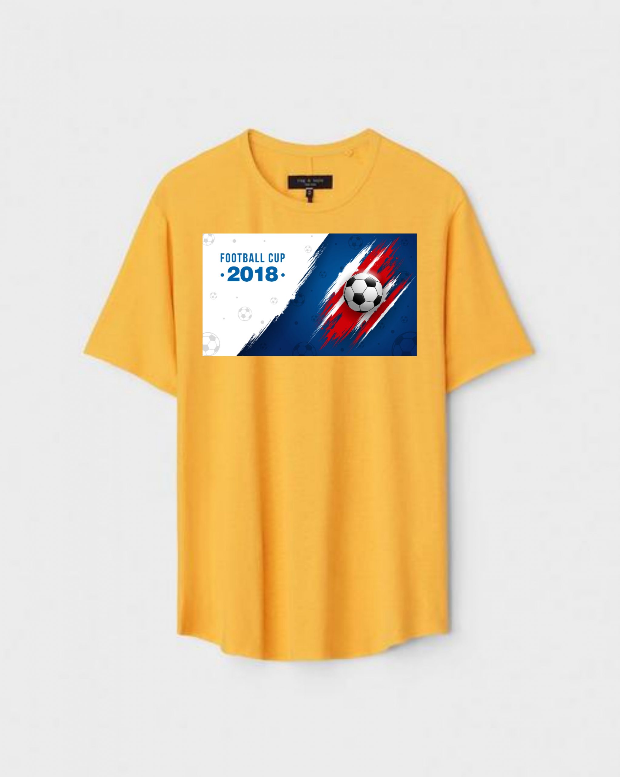 YLW-CTN-D-003-scaled-1.jpg Yellow Unisex Cotton Regular Fit Printed Round Neck T-Shirt - Image 1