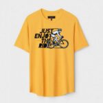Yellow Unisex DOT KNIT Regular Fit Printed Round Neck T-Shirt