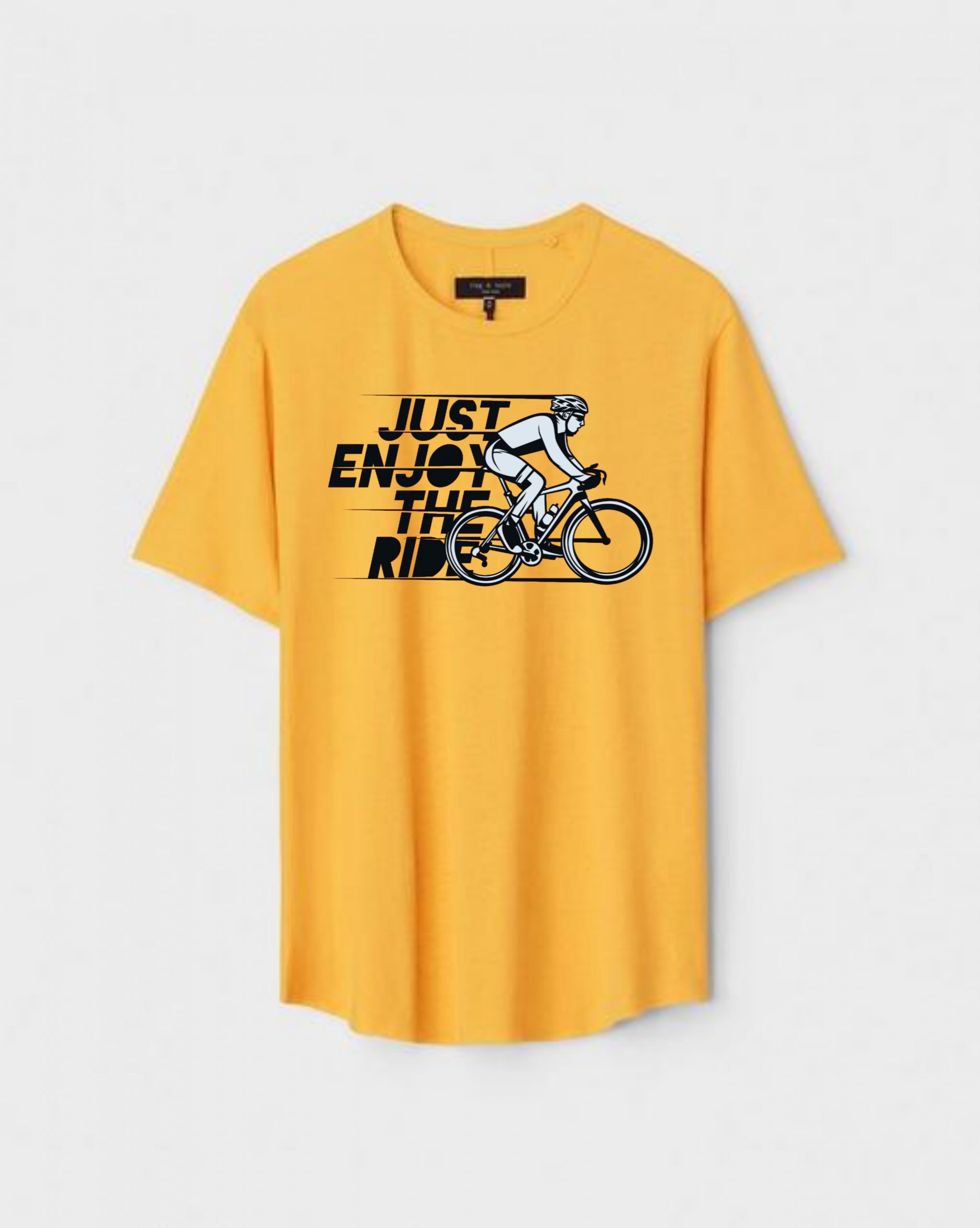 YLW-CTN-D-006-scaled-1.jpg Yellow Unisex Polyster Regular Fit Printed Round Neck T-Shirt - Image 1
