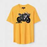 Yellow Unisex DOT KNIT Regular Fit Printed Round Neck T-Shirt