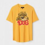 Yellow Unisex Polyster Regular Fit Printed Round Neck T-Shirt