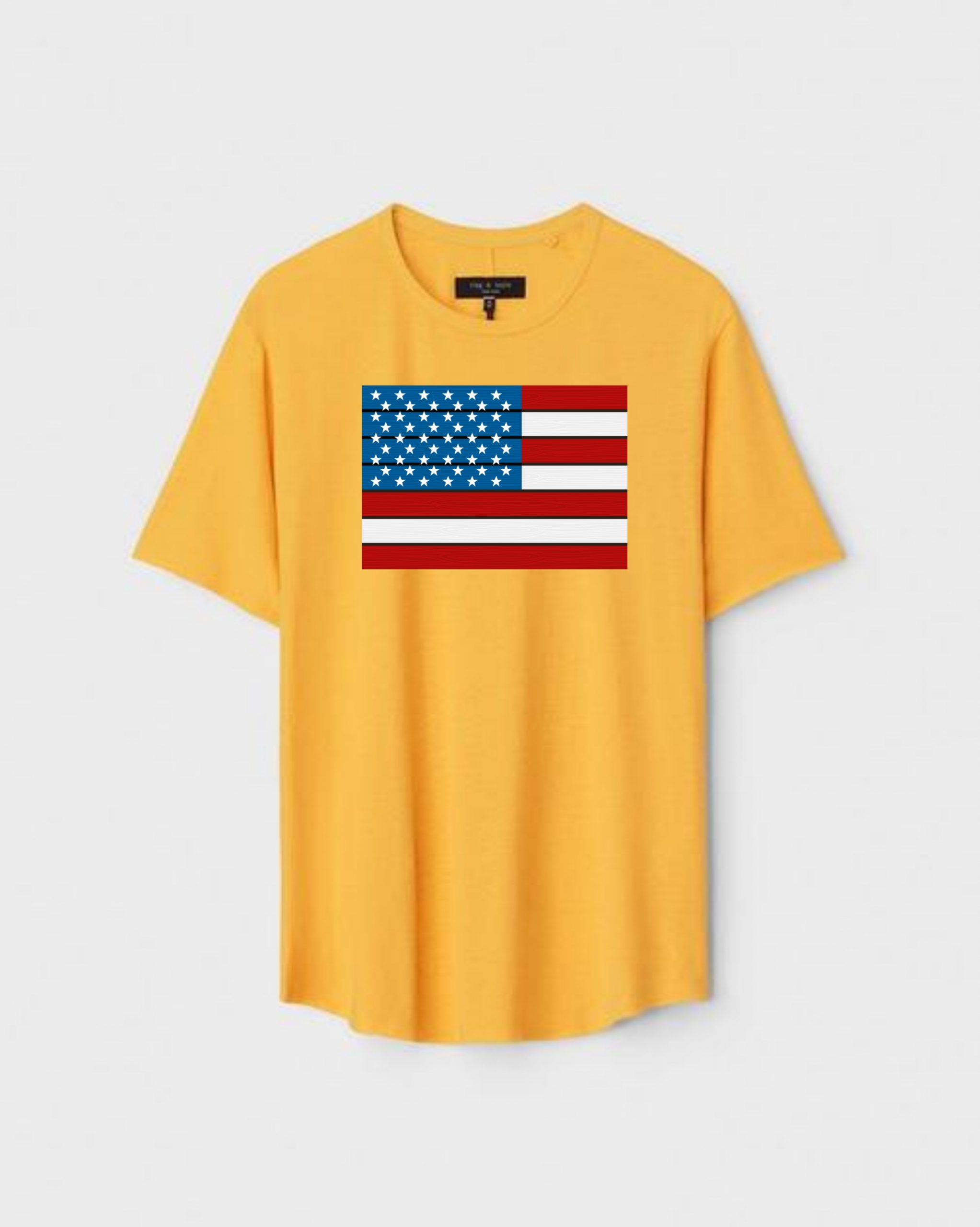 YLW-CTN-F-006-scaled-1.jpg Yellow Unisex Polyster Regular Fit Printed Round Neck T-Shirt - Image 1
