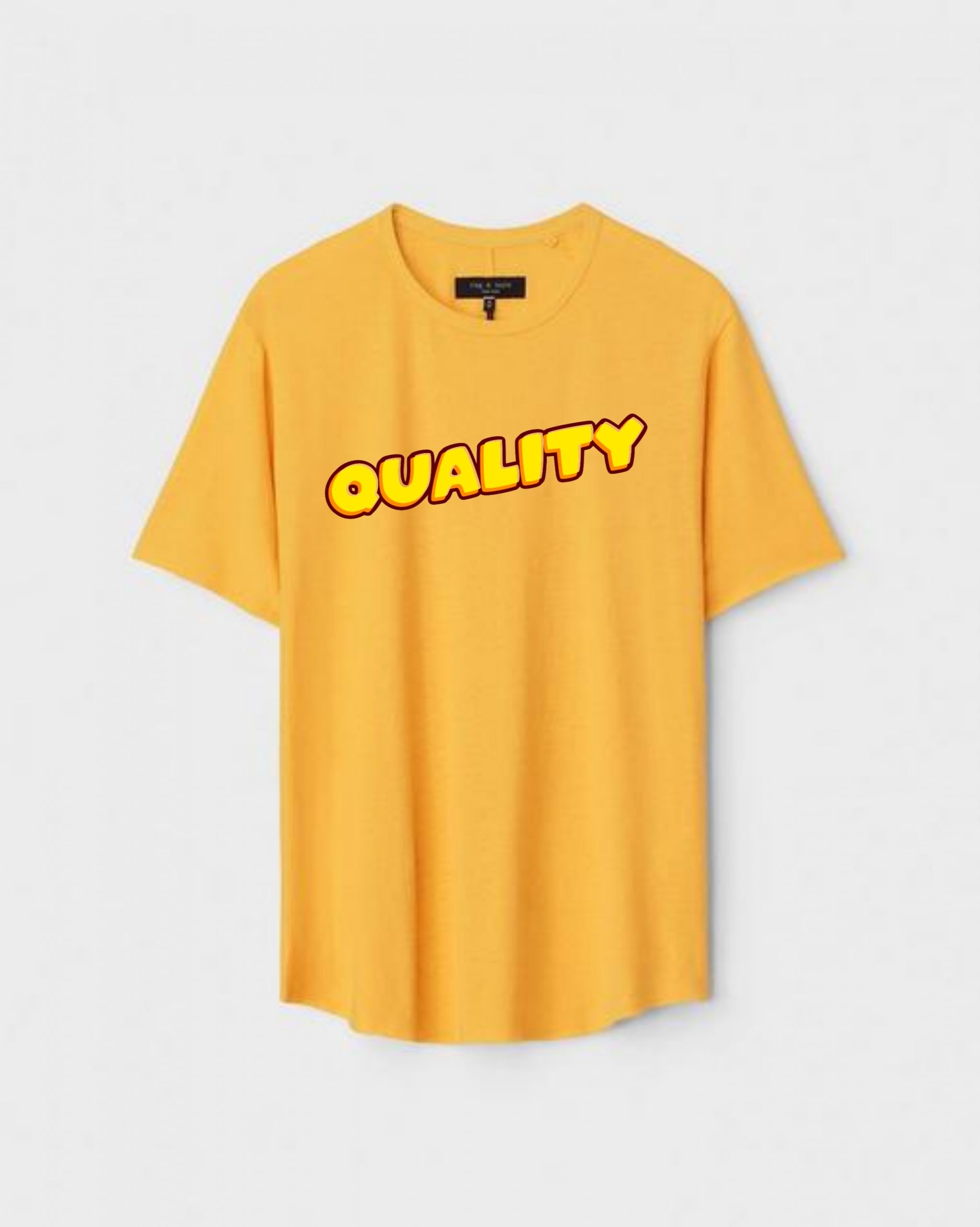 YLW-CTN-G-005-scaled-1.jpg Yellow Unisex Polyster Regular Fit Printed Round Neck T-Shirt - Image 1
