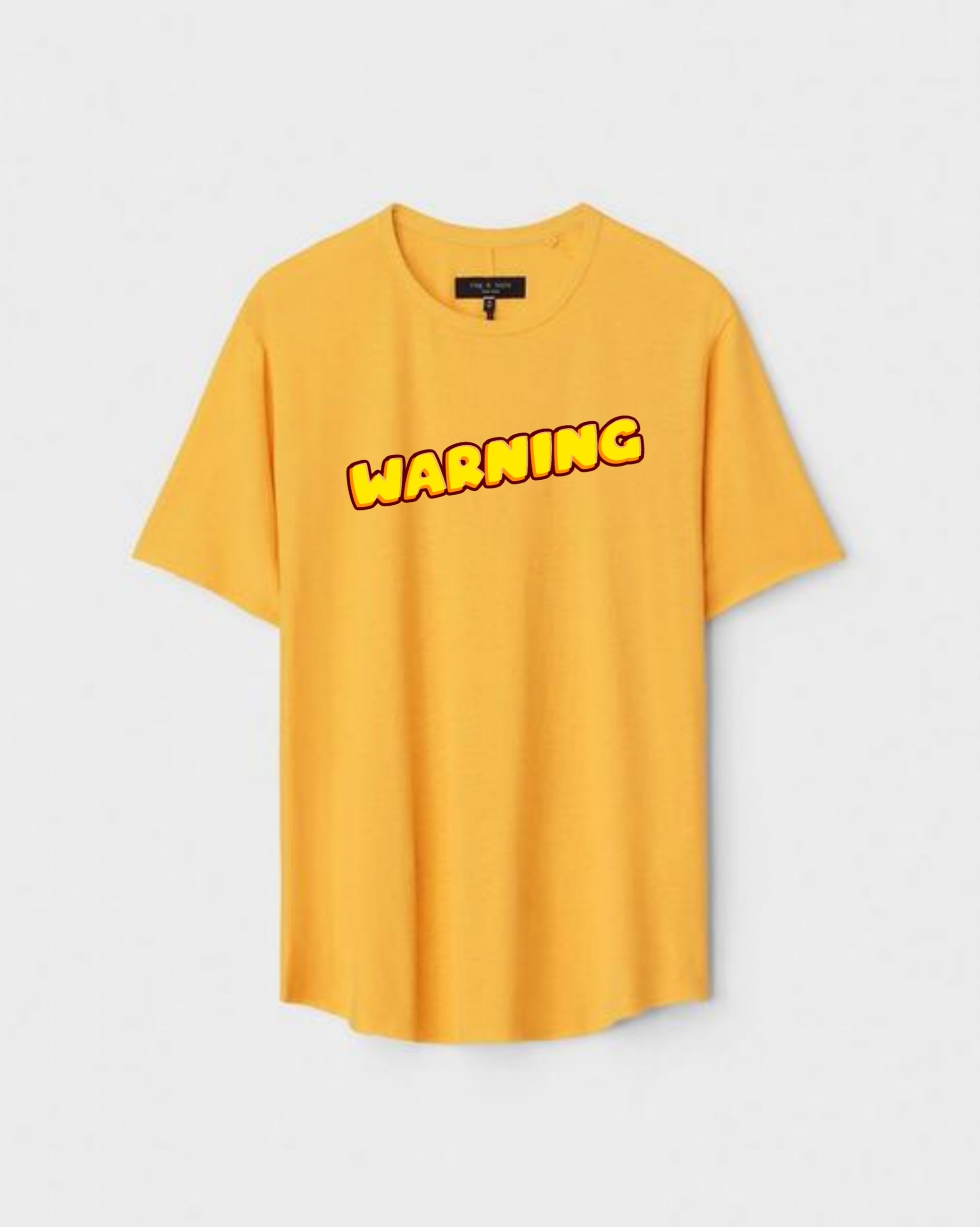 YLW-CTN-G-006-scaled-1.jpg Yellow Unisex Polyster Regular Fit Printed Round Neck T-Shirt - Image 1