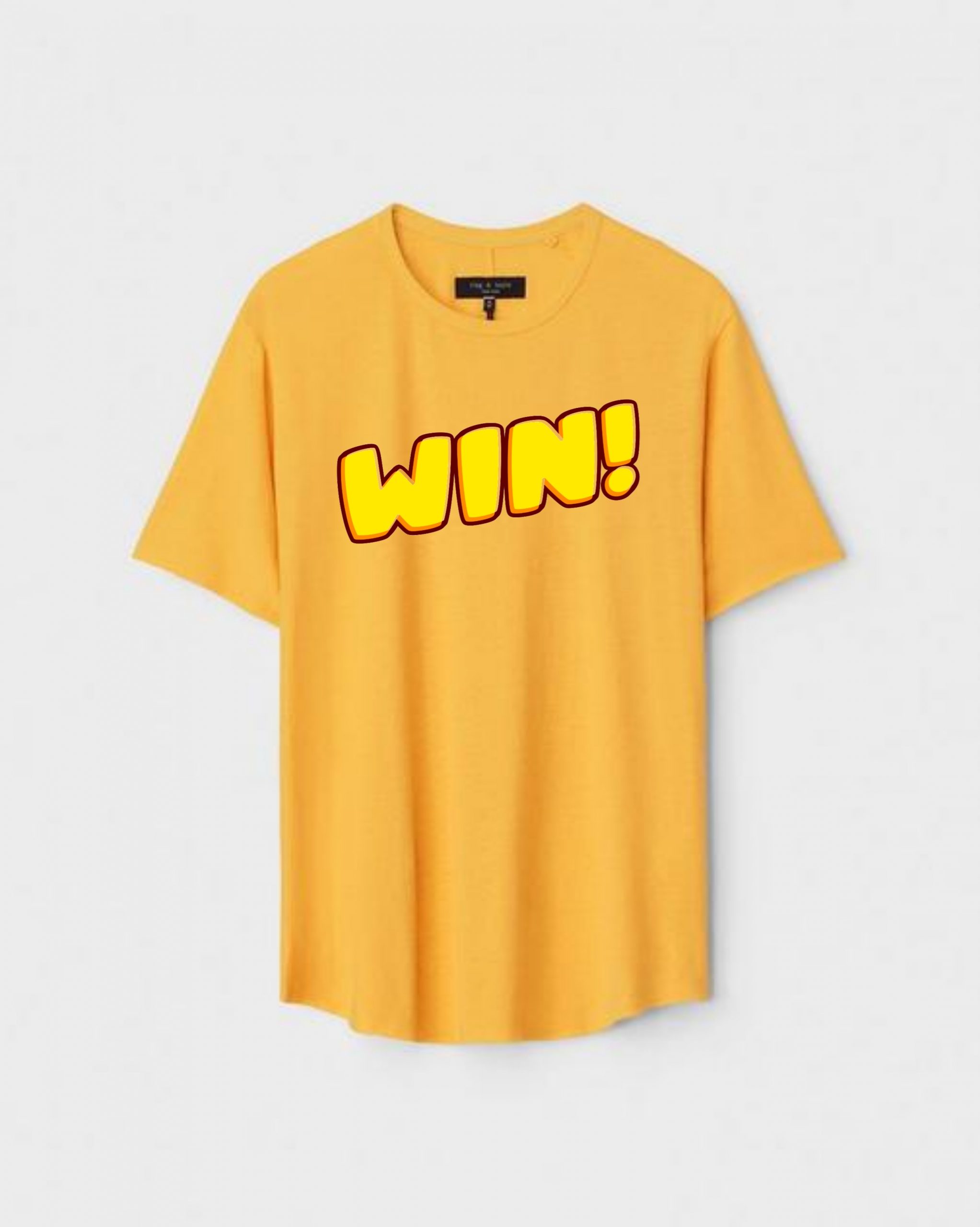 YLW-CTN-G-007-scaled-1.jpg Yellow Unisex Polyster Regular Fit Printed Round Neck T-Shirt - Image 1