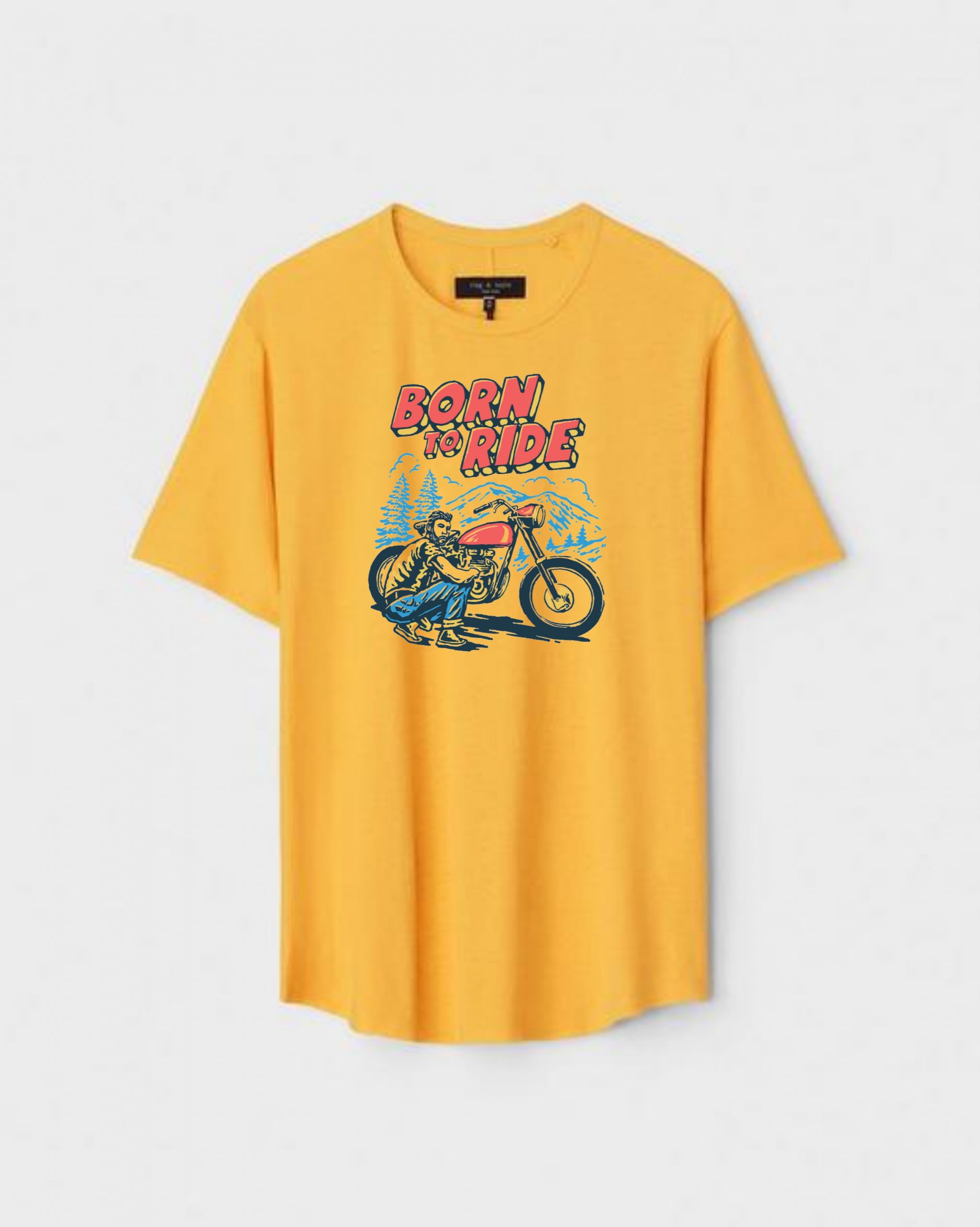 YLW-CTN-G-008-scaled-1.jpg Yellow Unisex Polyster Regular Fit Printed Round Neck T-Shirt - Image 1
