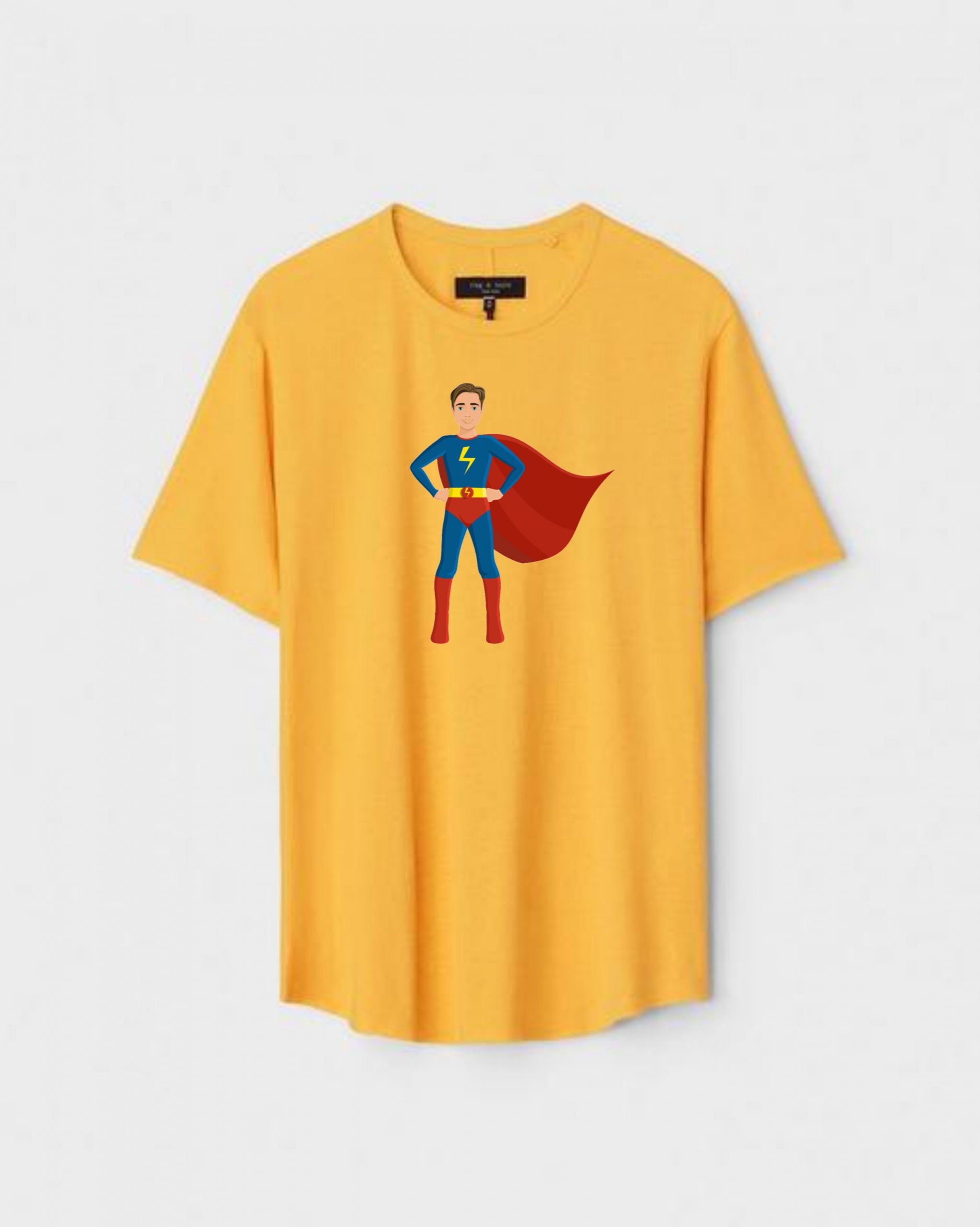 YLW-CTN-H-004-scaled-1.jpg Yellow Unisex Polyster Regular Fit Printed Round Neck T-Shirt - Image 1
