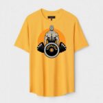 Yellow Unisex Polyster Regular Fit Printed Round Neck T-Shirt