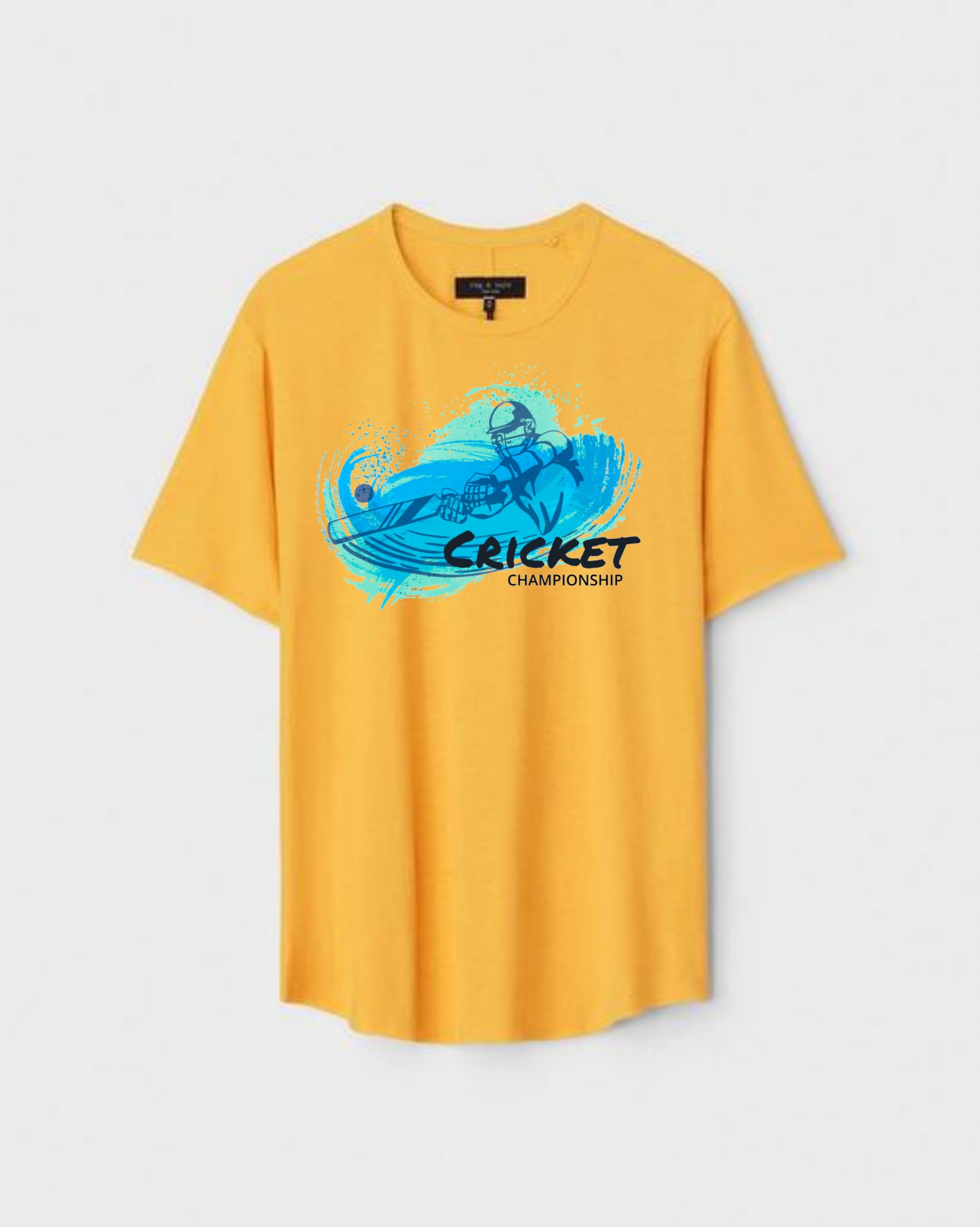 YLW-CTN-I-007-scaled-1.jpg Yellow Unisex Polyster Regular Fit Printed Round Neck T-Shirt - Image 1