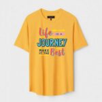 Yellow Unisex Polyster Regular Fit Printed Round Neck T-Shirt
