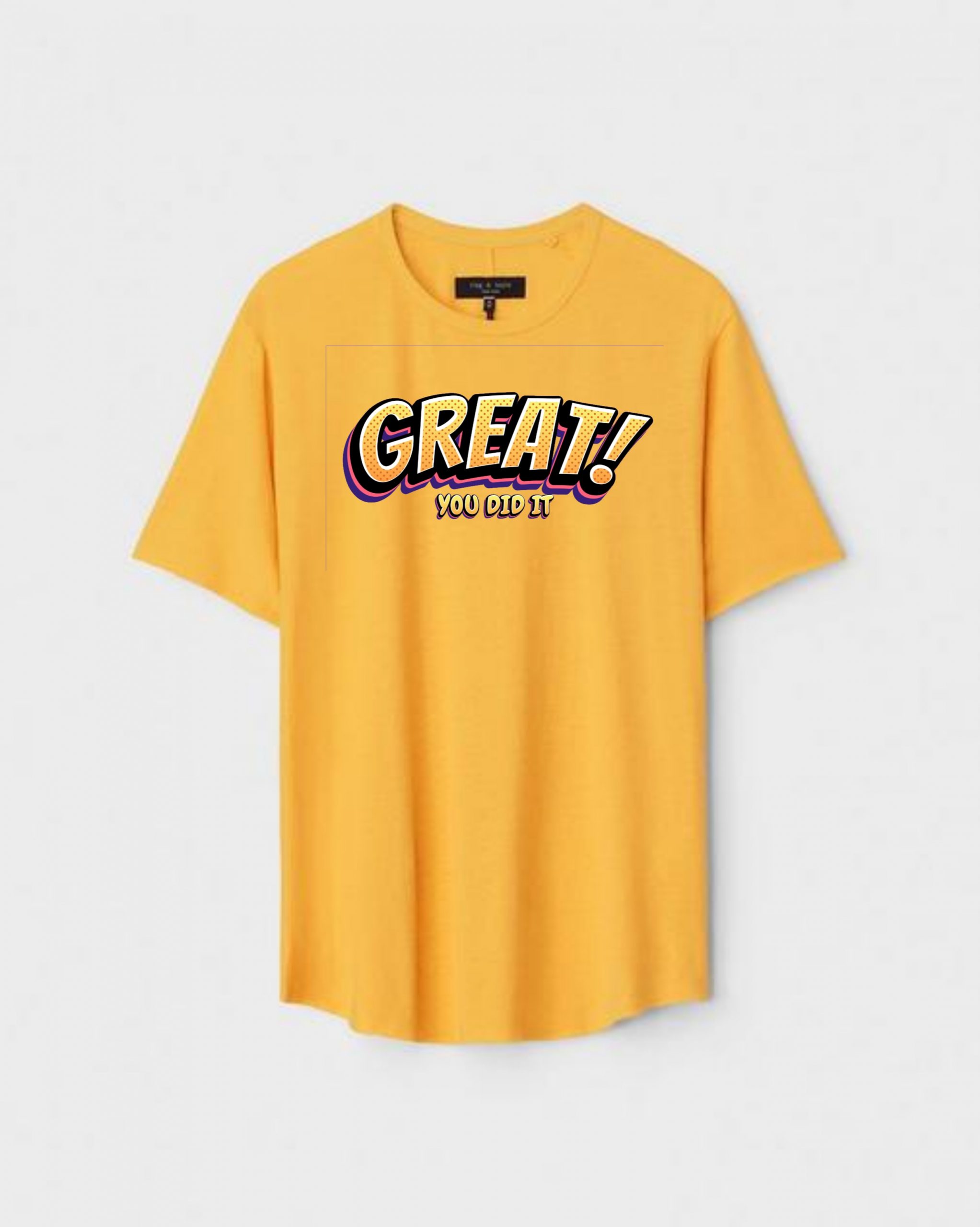 YLW-CTN-J-004-scaled-1.jpg Yellow Unisex Polyster Regular Fit Printed Round Neck T-Shirt - Image 1