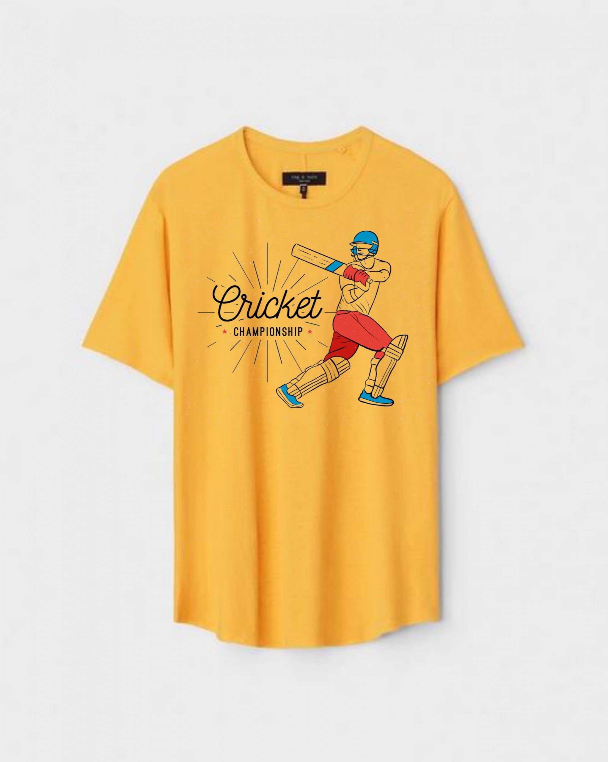 YLW-CTN-J-008-scaled-1.jpg Yellow Unisex Polyster Regular Fit Printed Round Neck T-Shirt - Image 1