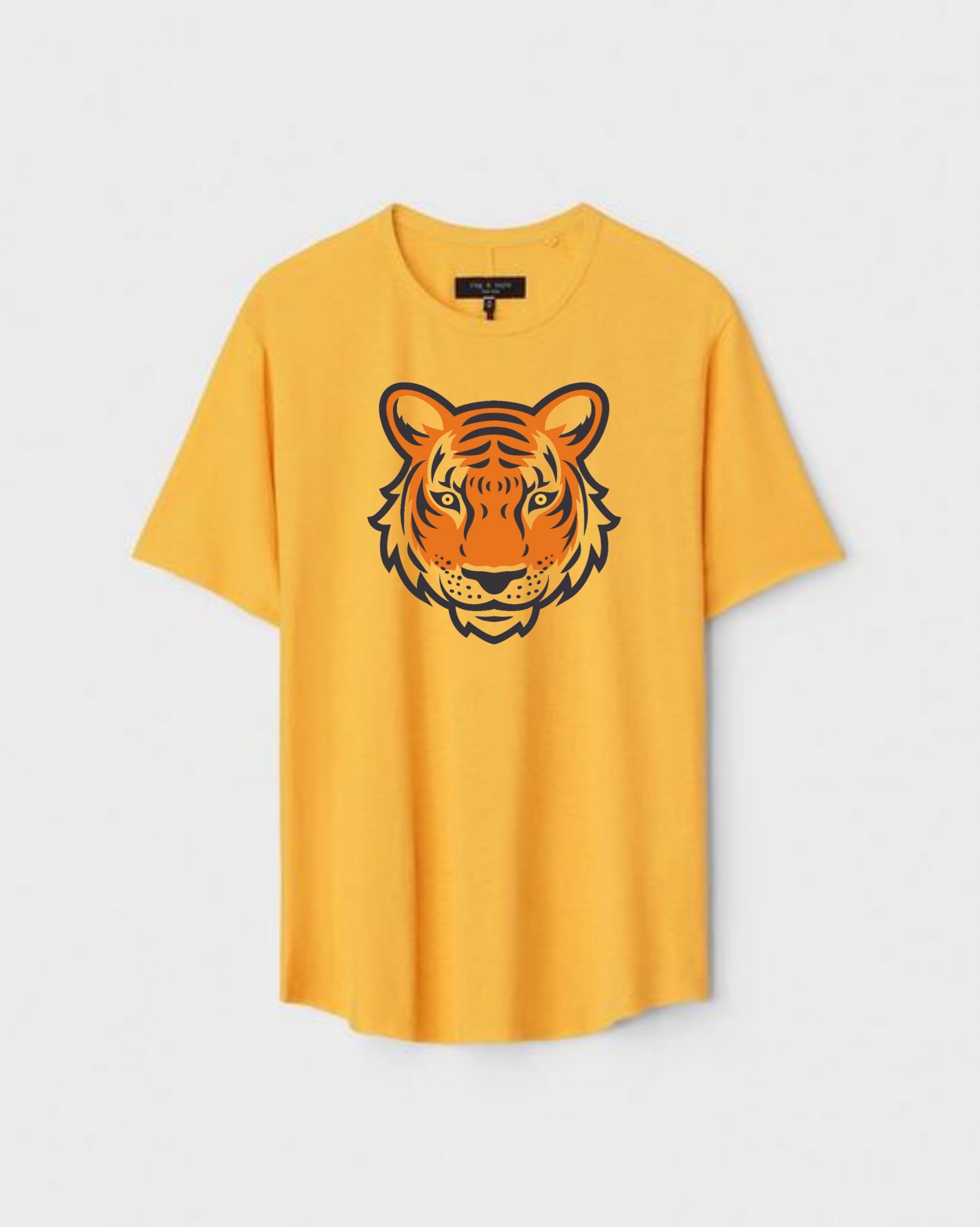 YLW-CTN-K-001-scaled-1.jpg Yellow Unisex Polyster Regular Fit Printed Round Neck T-Shirt - Image 1