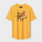 Yellow Unisex Polyster Regular Fit Printed Round Neck T-Shirt
