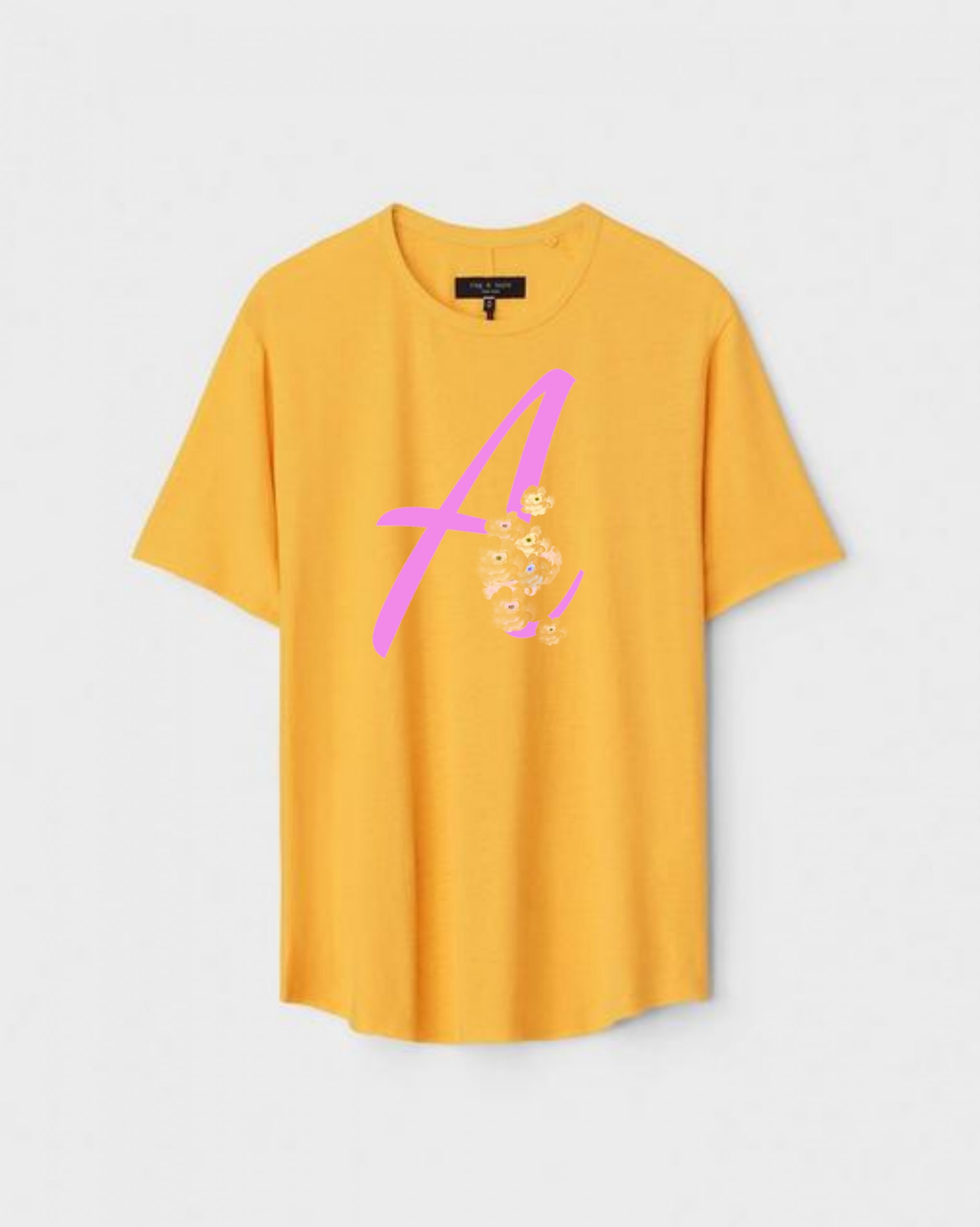 YLW-CTN-K-007-scaled-1.jpg Yellow Unisex Polyster Regular Fit Printed Round Neck T-Shirt - Image 1