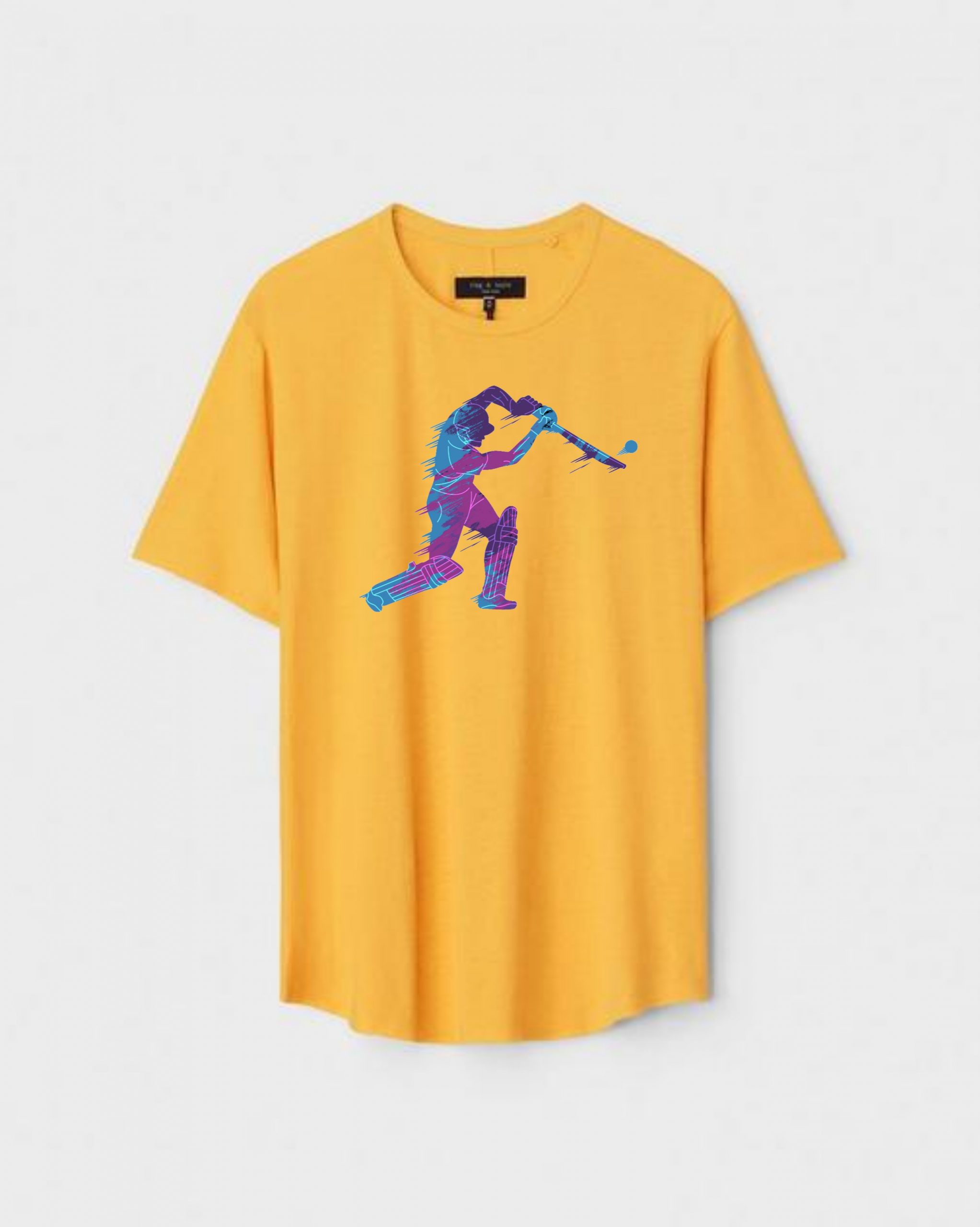 YLW-CTN-L-001-scaled-1.jpg Yellow Unisex Polyster Regular Fit Printed Round Neck T-Shirt - Image 1