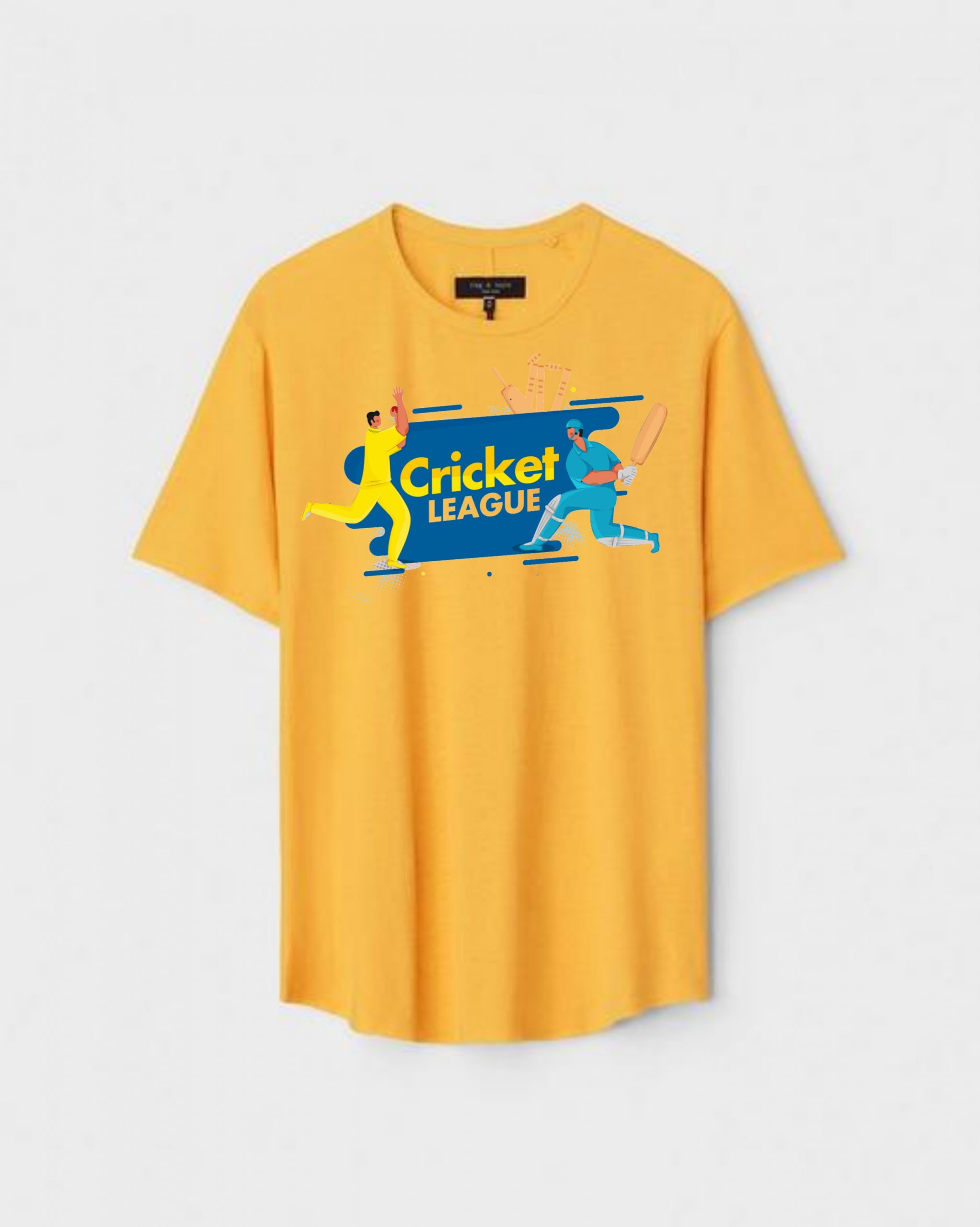 YLW-CTN-L-002-scaled-1.jpg Yellow Unisex Polyster Regular Fit Printed Round Neck T-Shirt - Image 1