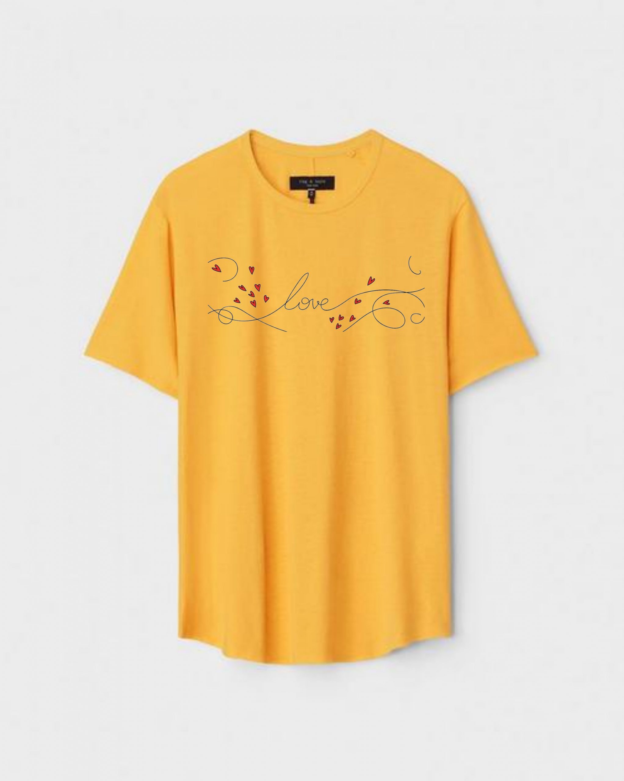 YLW-CTN-L-003-scaled-1.jpg Yellow Unisex Polyster Regular Fit Printed Round Neck T-Shirt - Image 1