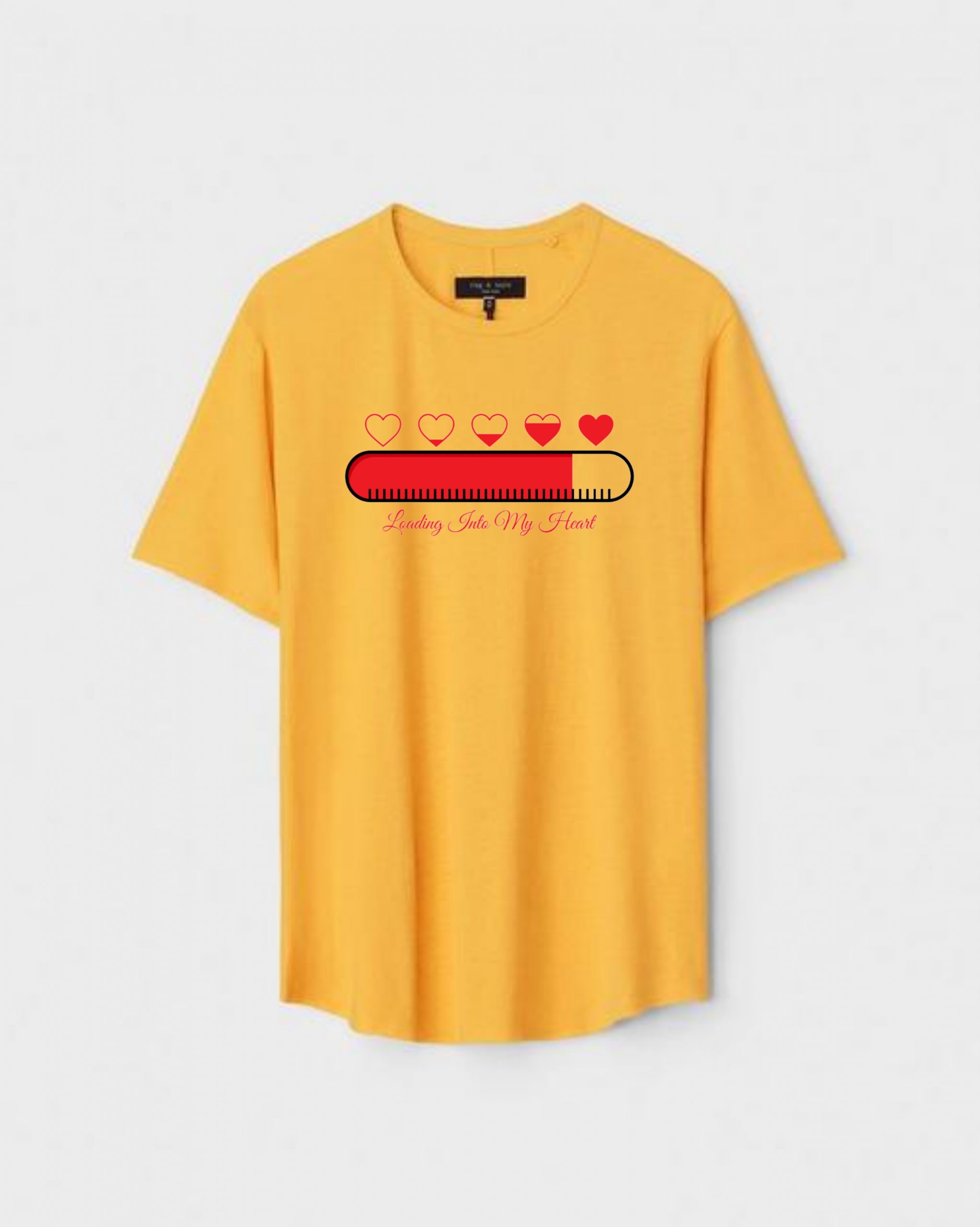 YLW-CTN-L-004-scaled-1.jpg Yellow Unisex Polyster Regular Fit Printed Round Neck T-Shirt - Image 1