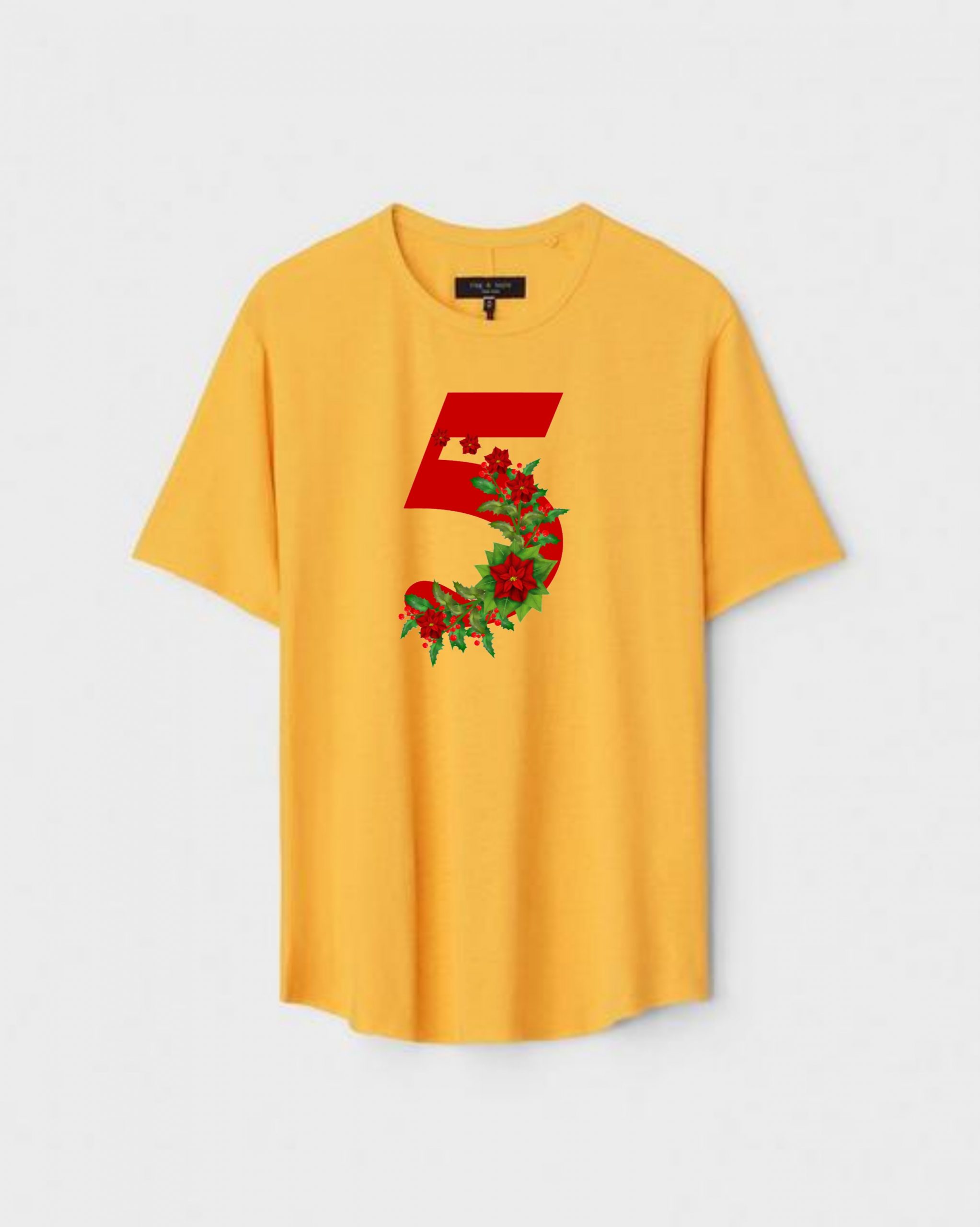 YLW-CTN-L-006-scaled-1.jpg Yellow Unisex Polyster Regular Fit Printed Round Neck T-Shirt - Image 1