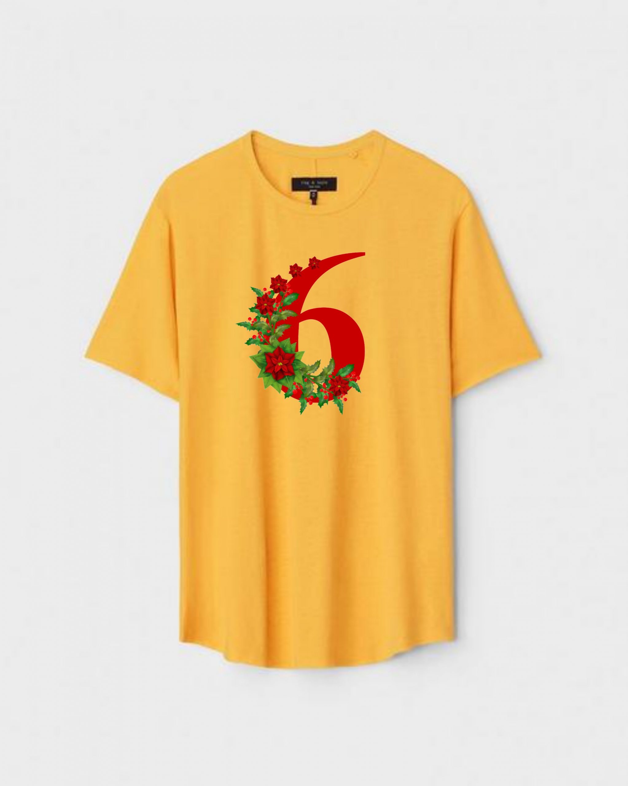 YLW-CTN-L-007-scaled-1.jpg Yellow Unisex Polyster Regular Fit Printed Round Neck T-Shirt - Image 1
