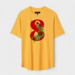 Yellow Unisex Polyster Regular Fit Printed Round Neck T-Shirt