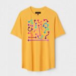 Yellow Unisex Polyster Regular Fit Printed Round Neck T-Shirt