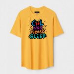 Yellow Unisex Polyster Regular Fit Printed Round Neck T-Shirt