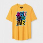 Yellow Unisex Polyster Regular Fit Printed Round Neck T-Shirt