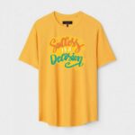 Yellow Unisex Polyster Regular Fit Printed Round Neck T-Shirt