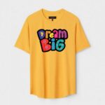 Yellow Unisex Polyster Regular Fit Printed Round Neck T-Shirt