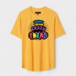 Yellow Unisex Polyster Regular Fit Printed Round Neck T-Shirt