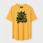 Yellow Unisex Polyster Regular Fit Printed Round Neck T-Shirt