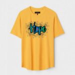 Yellow Unisex Polyster Regular Fit Printed Round Neck T-Shirt
