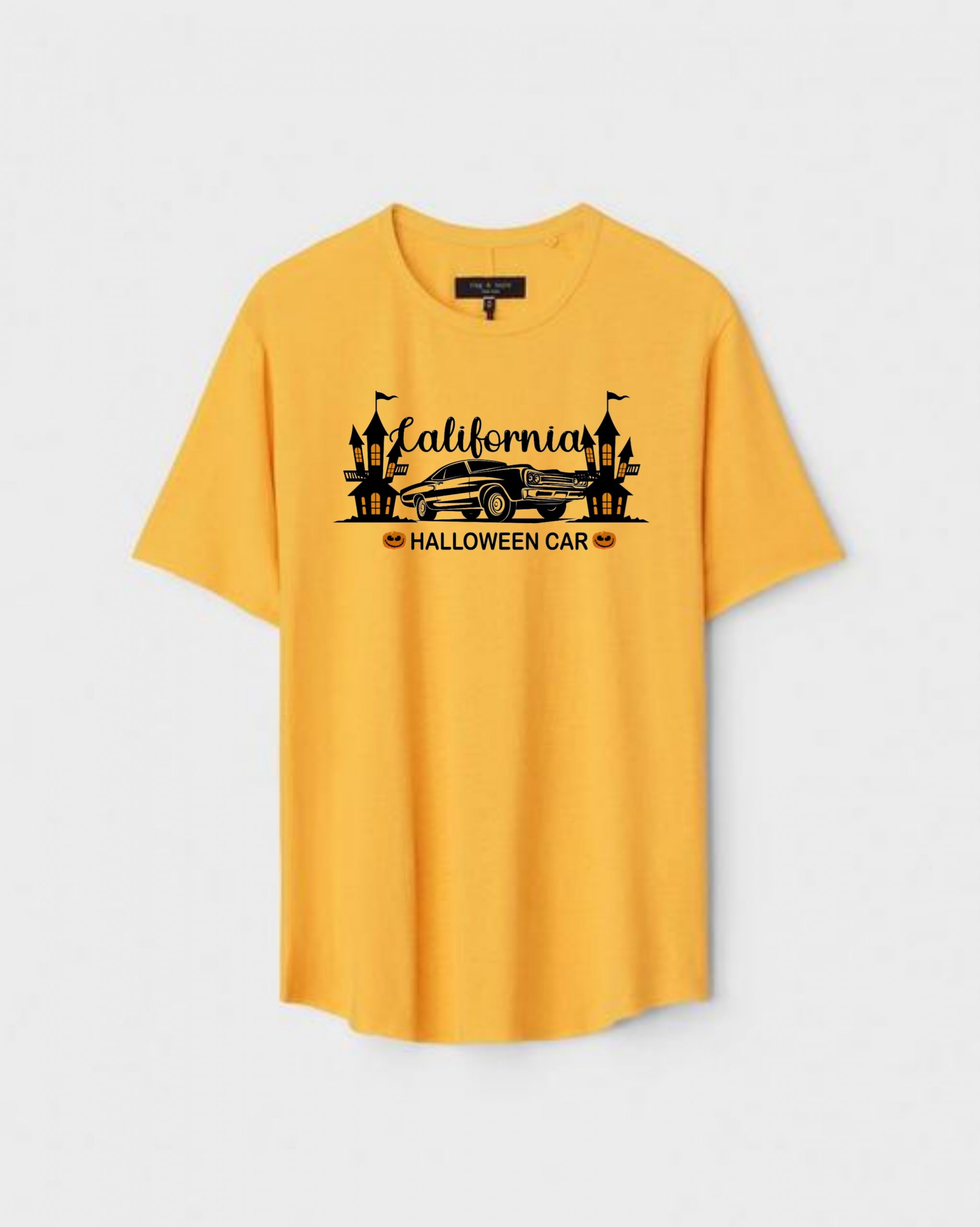 YLW-CTN-N-007-scaled-1.jpg Yellow Unisex DOT KNIT Regular Fit Printed Round Neck T-Shirt - Image 1