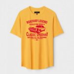 Yellow Unisex DOT KNIT Regular Fit Printed Round Neck T-Shirt