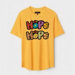 Yellow Unisex DOT KNIT Regular Fit Printed Round Neck T-Shirt