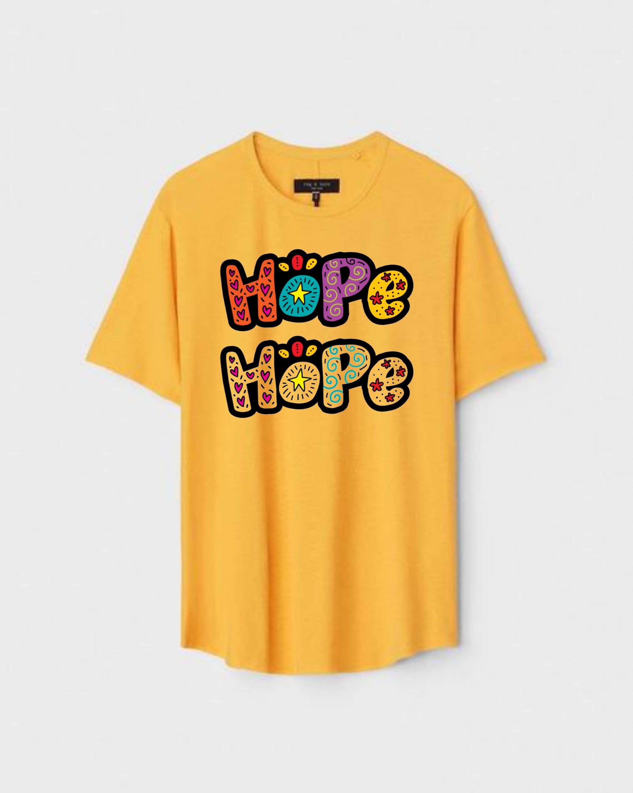 YLW-CTN-N-009-scaled-1.jpg Yellow Unisex DOT KNIT Regular Fit Printed Round Neck T-Shirt - Image 1