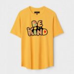 Yellow Unisex DOT KNIT Regular Fit Printed Round Neck T-Shirt