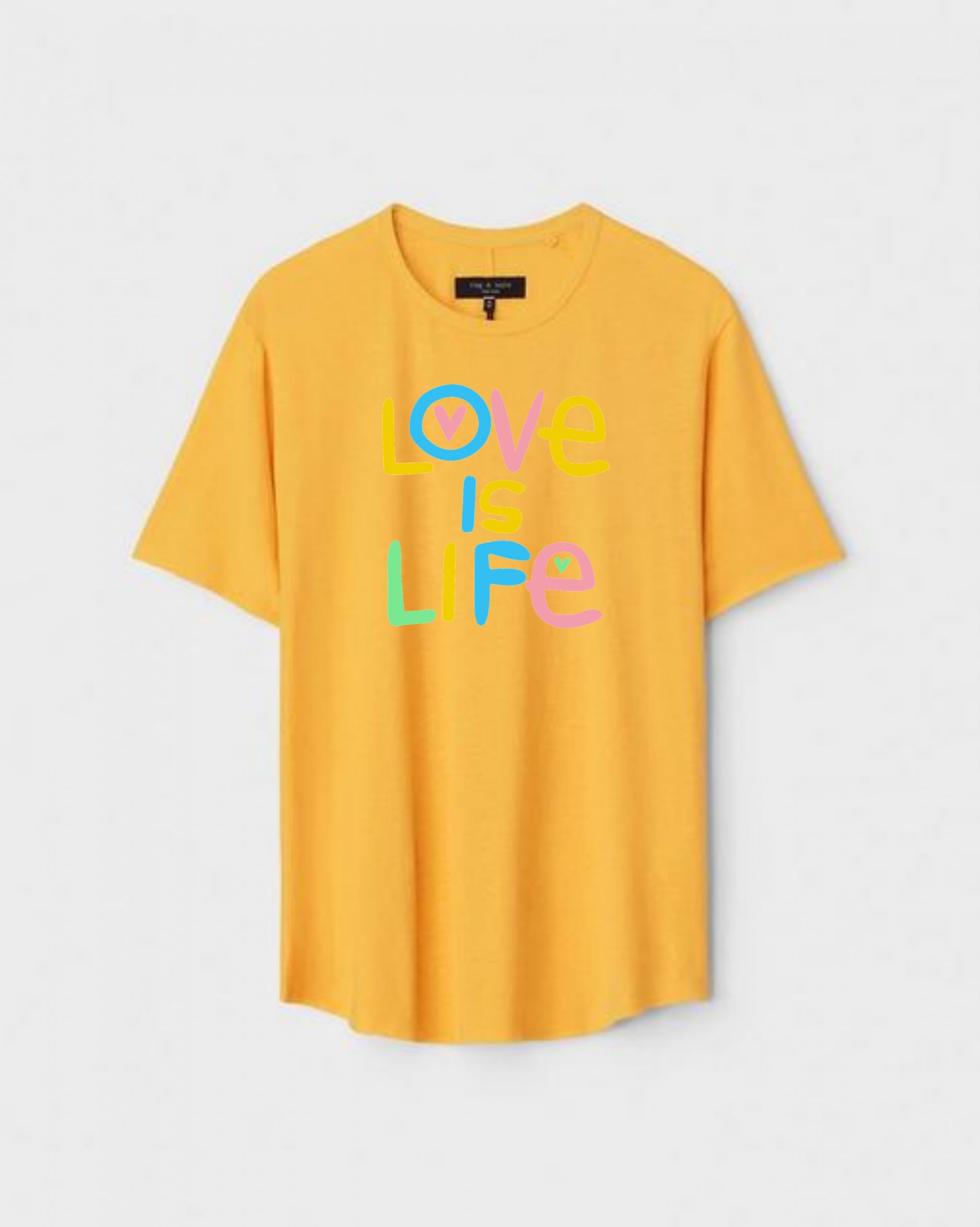 YLW-CTN-O-004-scaled-1.jpg Yellow Unisex Polyster Regular Fit Printed Round Neck T-Shirt - Image 1