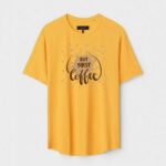Yellow Unisex DOT KNIT Regular Fit Printed Round Neck T-Shirt