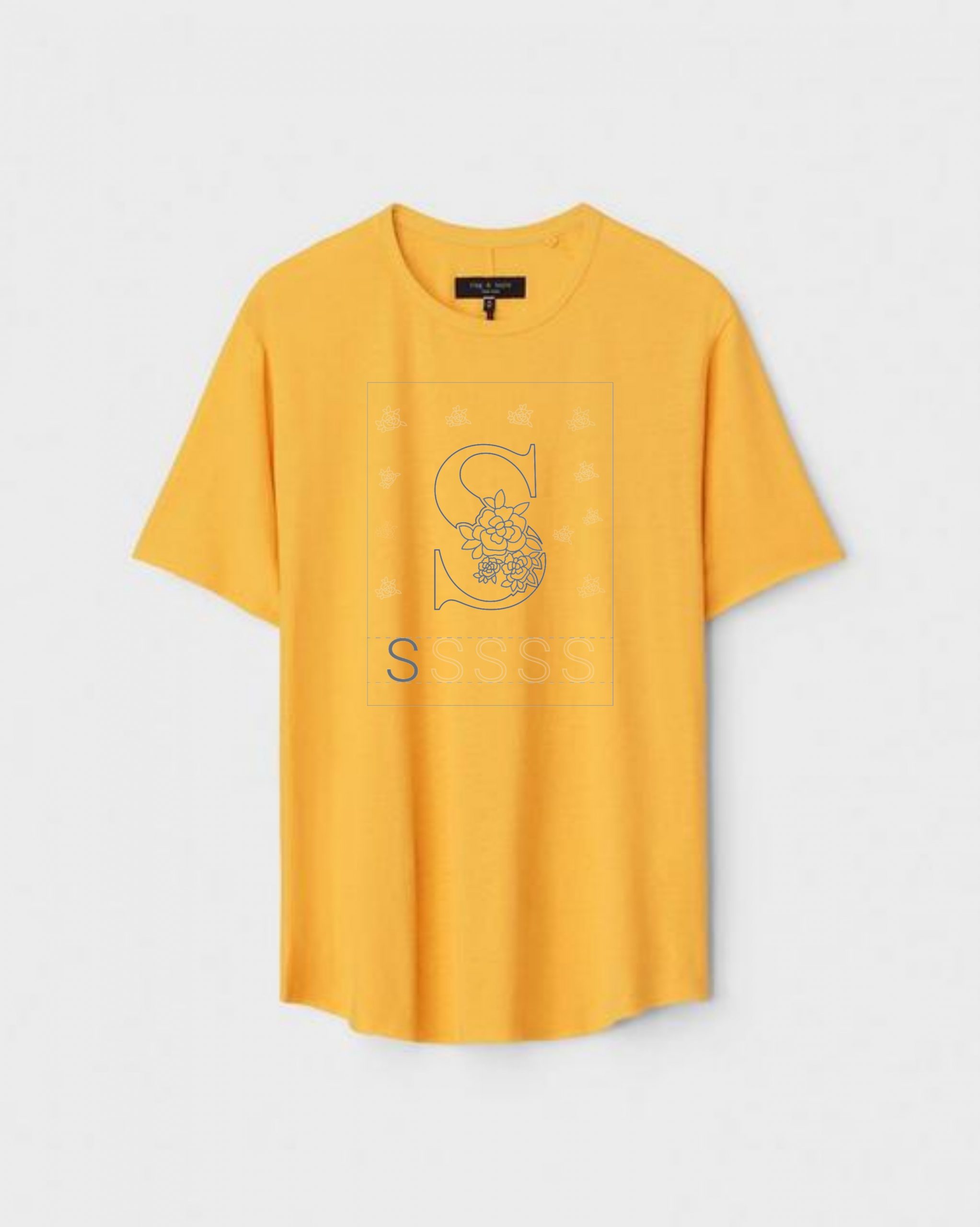 YLW-CTN-P-001-scaled-1.jpg Yellow Unisex Cotton Regular Fit Printed Round Neck T-Shirt - Image 1