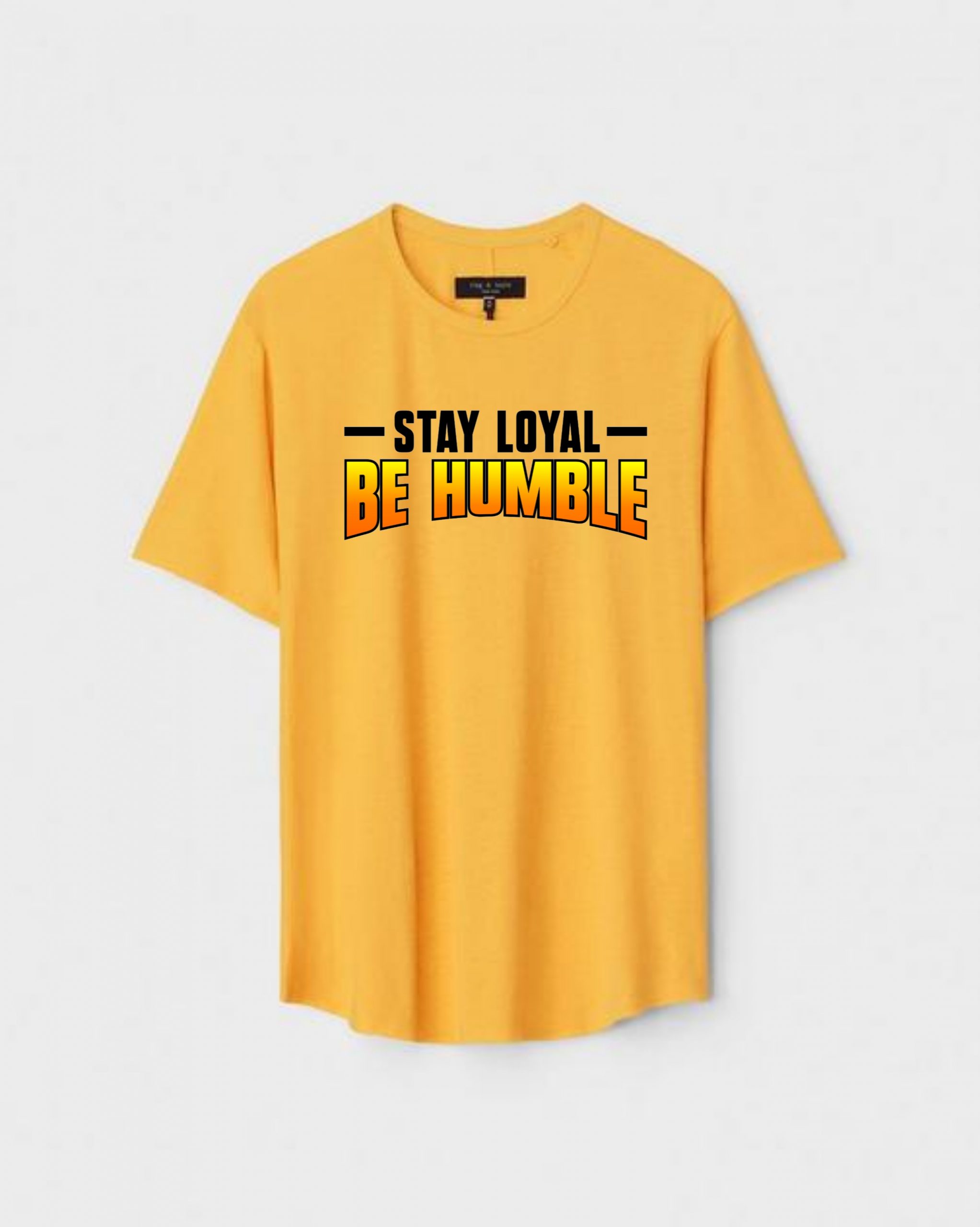YLW-CTN-Q-001-scaled-1.jpg Yellow Unisex Polyster Regular Fit Printed Round Neck T-Shirt - Image 1