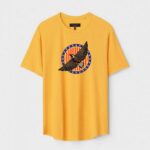 Yellow Unisex DOT KNIT Regular Fit Printed Round Neck T-Shirt