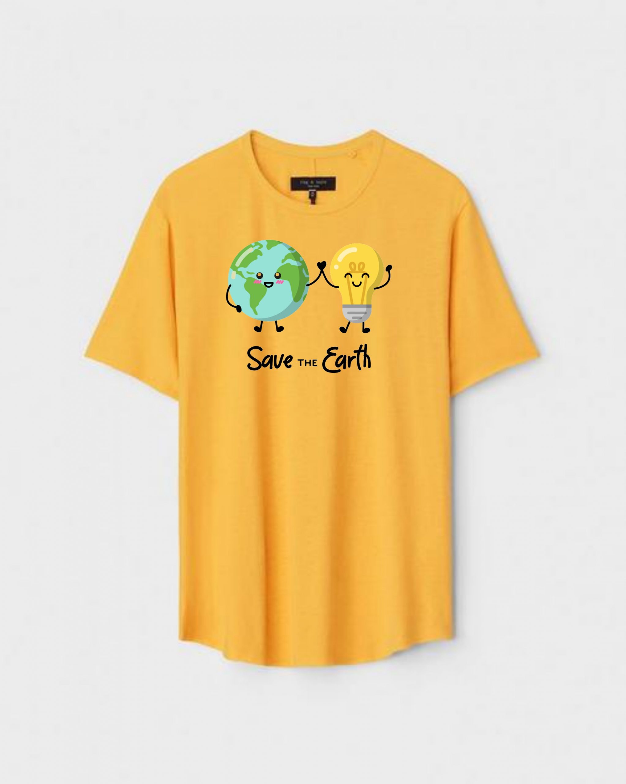 YLW-CTN-Q-009-scaled-1.jpg Yellow Unisex DOT KNIT Regular Fit Printed Round Neck T-Shirt - Image 1
