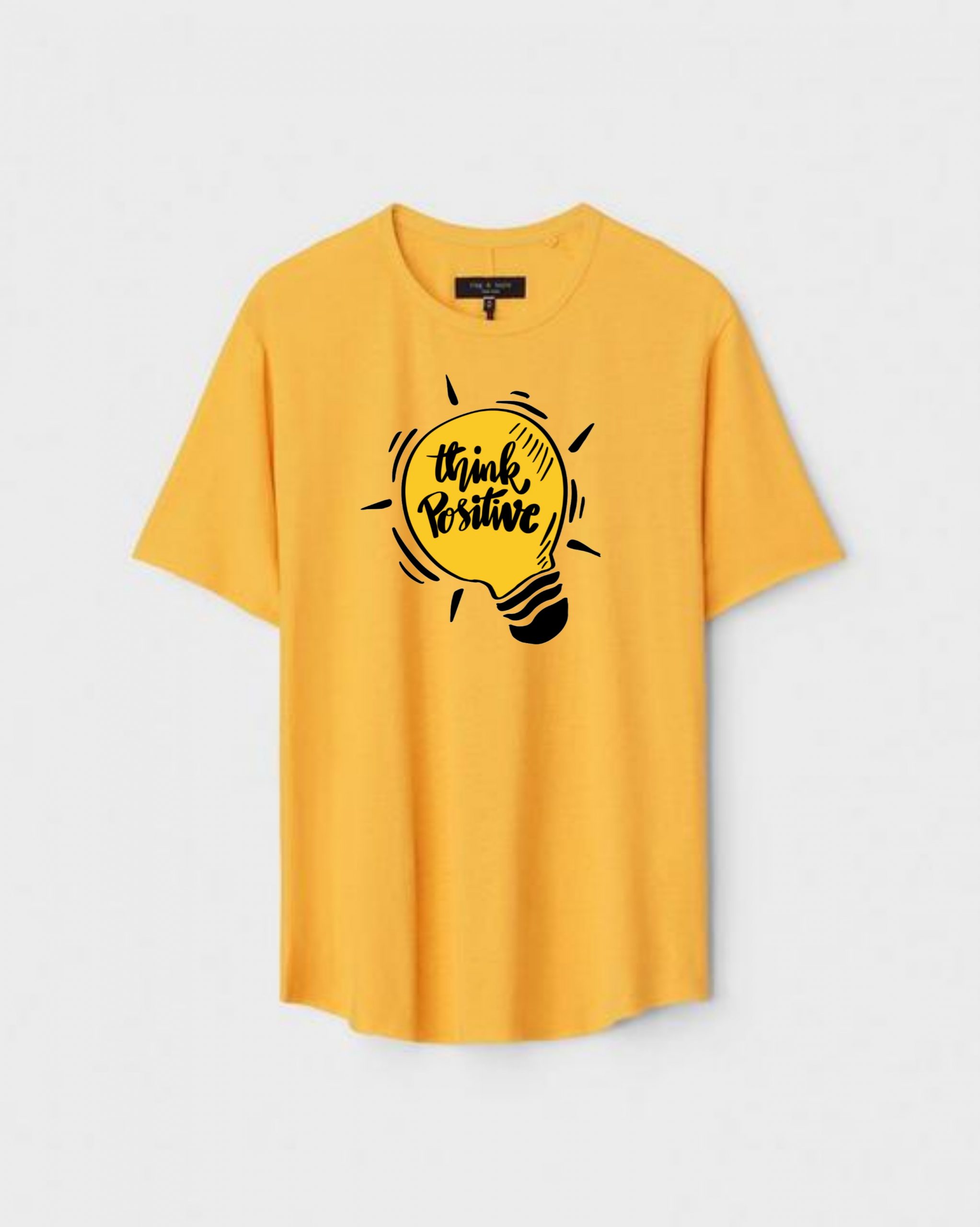 YLW-CTN-R-004-scaled-1.jpg Yellow Unisex DOT KNIT Regular Fit Printed Round Neck T-Shirt - Image 1
