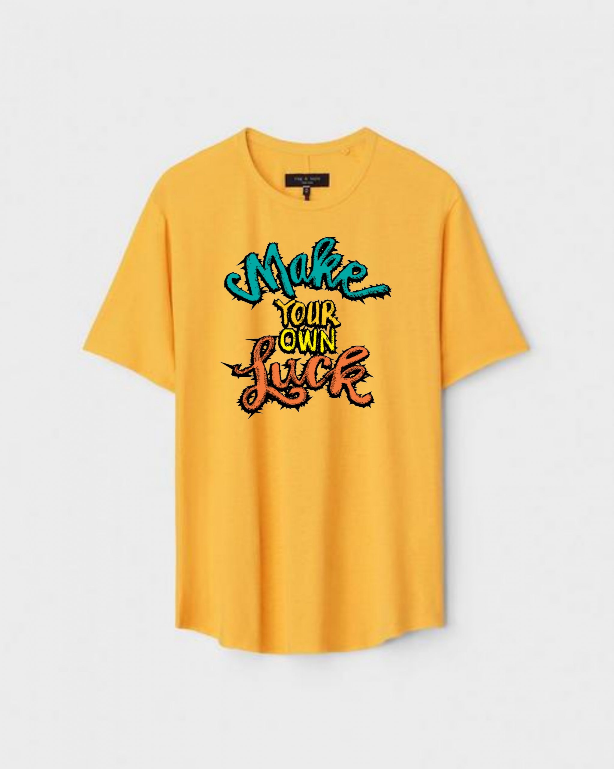 YLW-CTN-R-008-scaled-1.jpg Yellow Unisex DOT KNIT Regular Fit Printed Round Neck T-Shirt - Image 1