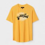 Yellow Unisex DOT KNIT Regular Fit Printed Round Neck T-Shirt