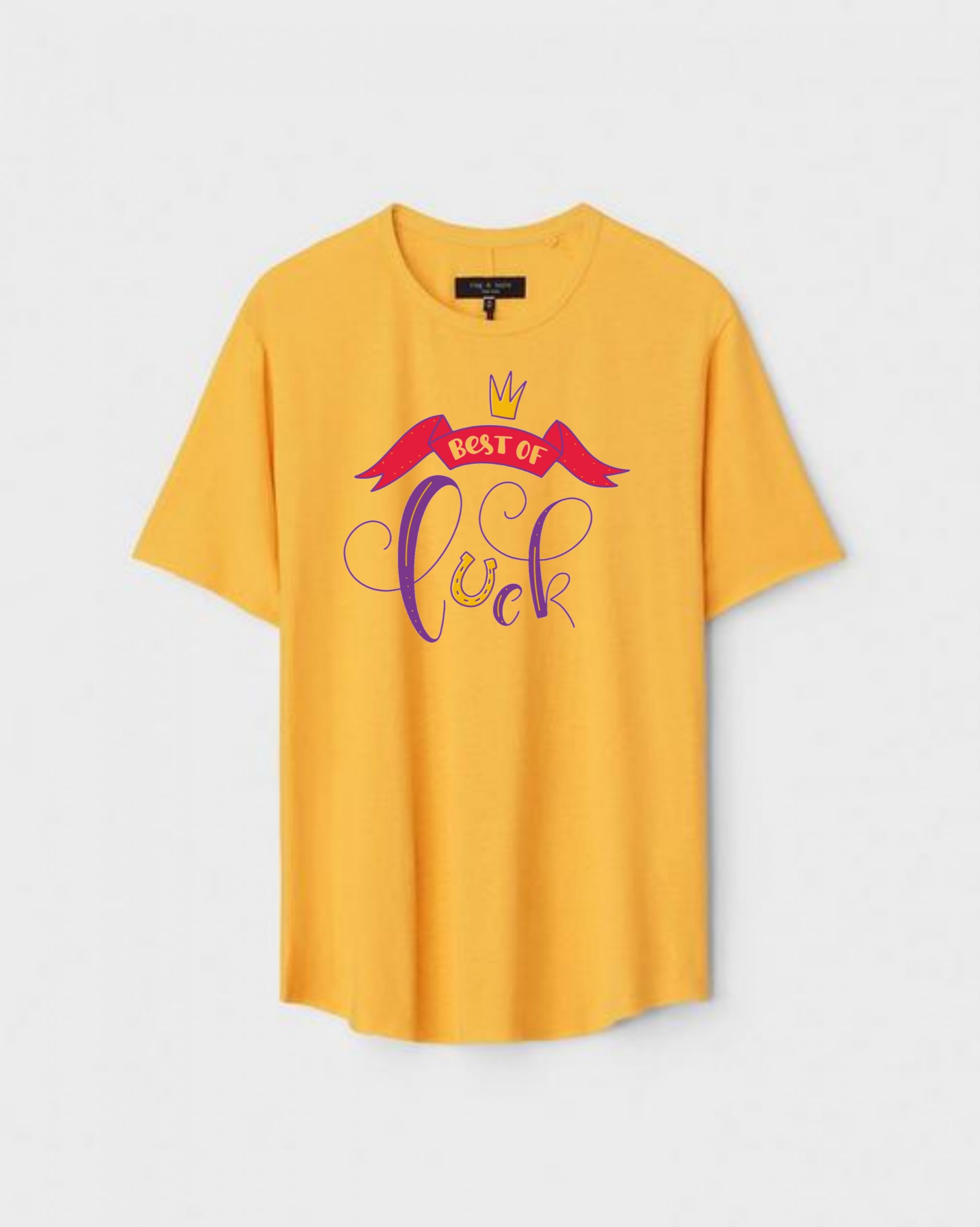 YLW-CTN-S-001-scaled-1.jpg Yellow Unisex Polyster Regular Fit Printed Round Neck T-Shirt - Image 1