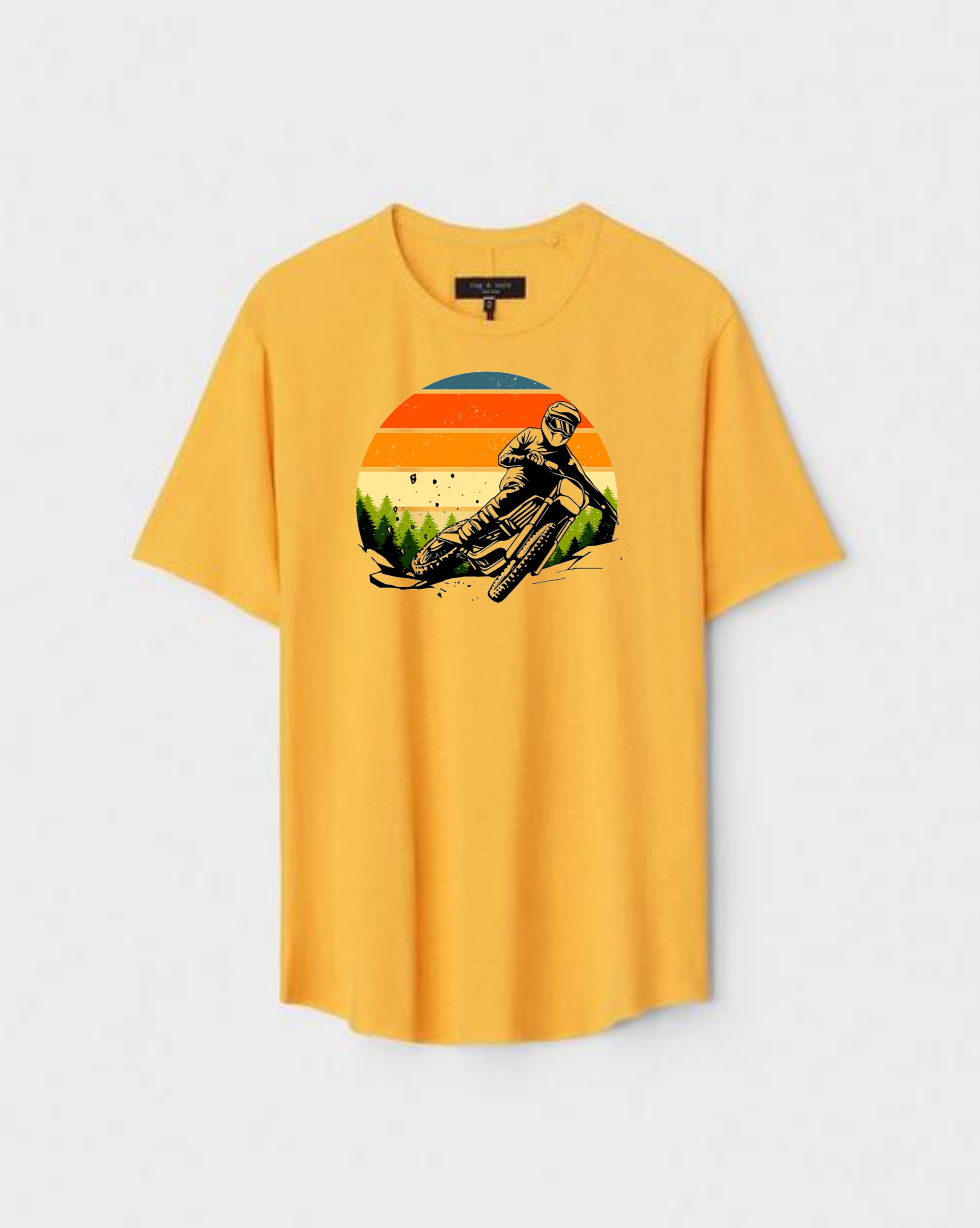 YLW-CTN-S-008.jpg Yellow Unisex DOT KNIT Regular Fit Printed Round Neck T-Shirt - Image 1
